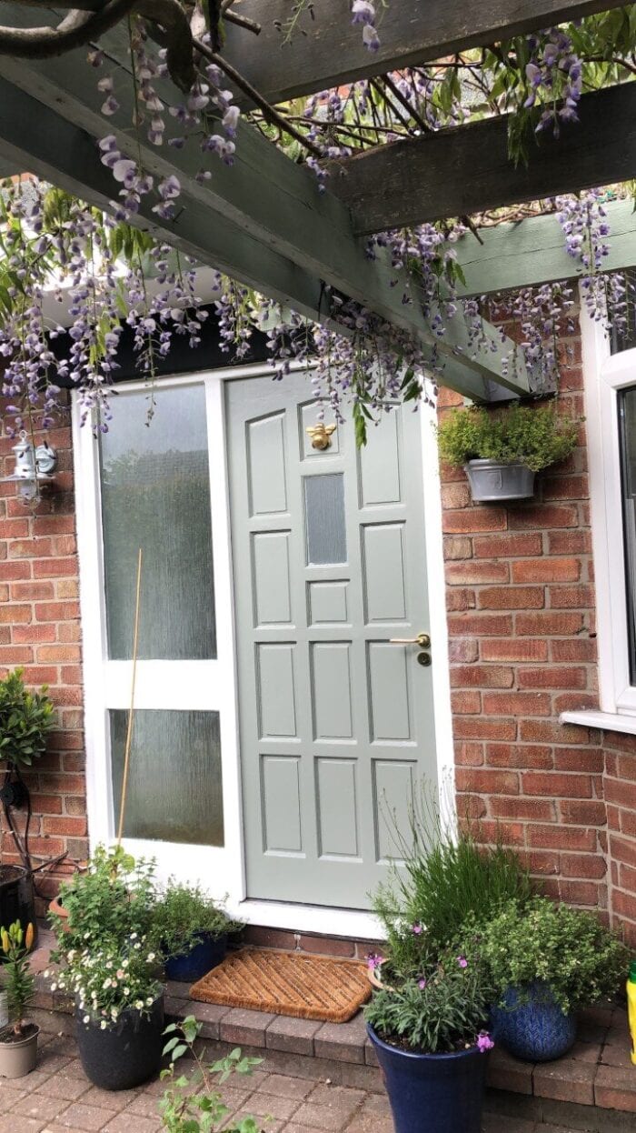light grey door